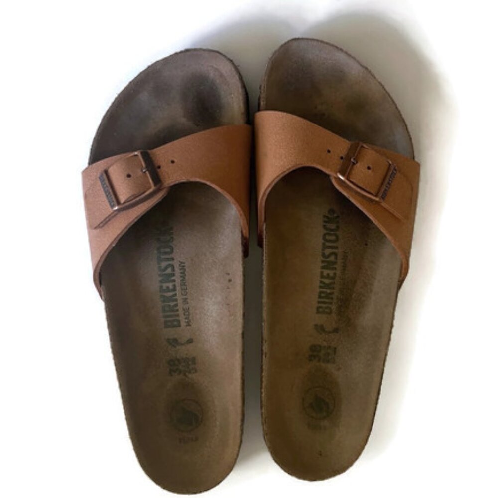 Birkenstock Tan Slide Sandals - Picture 5 of 6